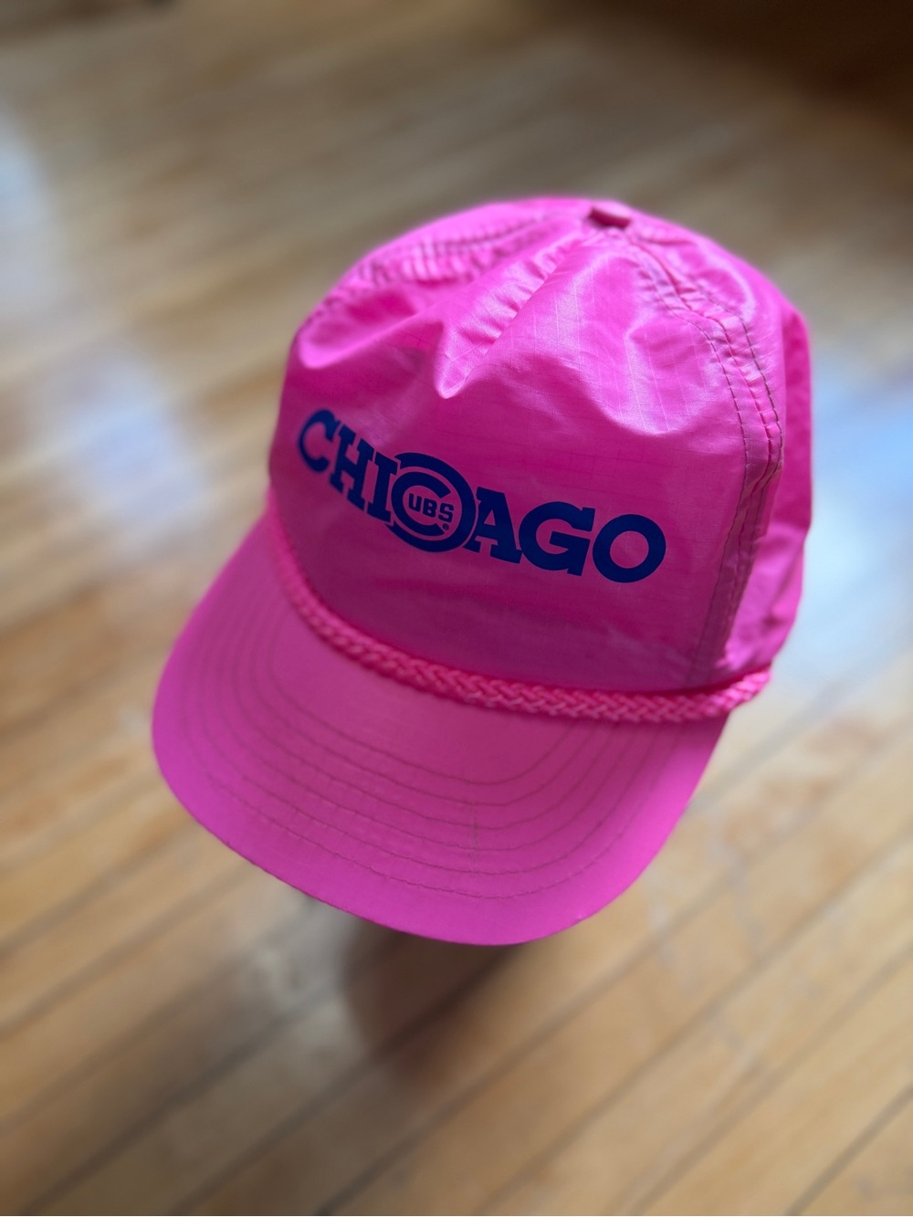 Vintage 80s/90s Retro Chicago Cubs Bud Lite MLB Snapback Pink Rope-Trim Sz. OS